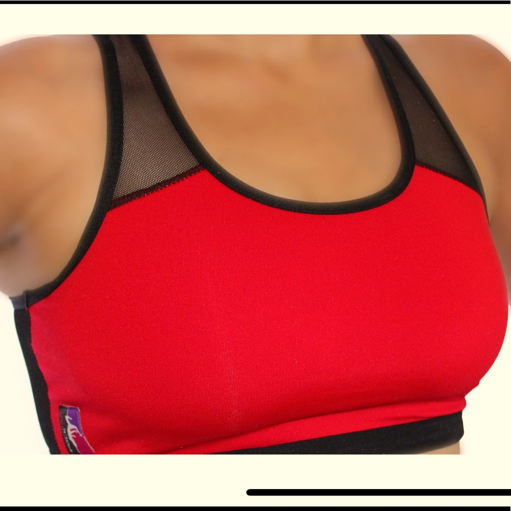 Bad Kitty Rockstar PoleFit Pole Dance Top RED Size Small